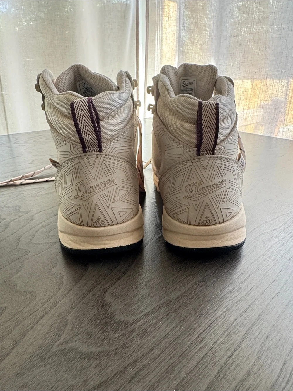 Danner Free People Women's Beige Hiking Boots with Purple Accents